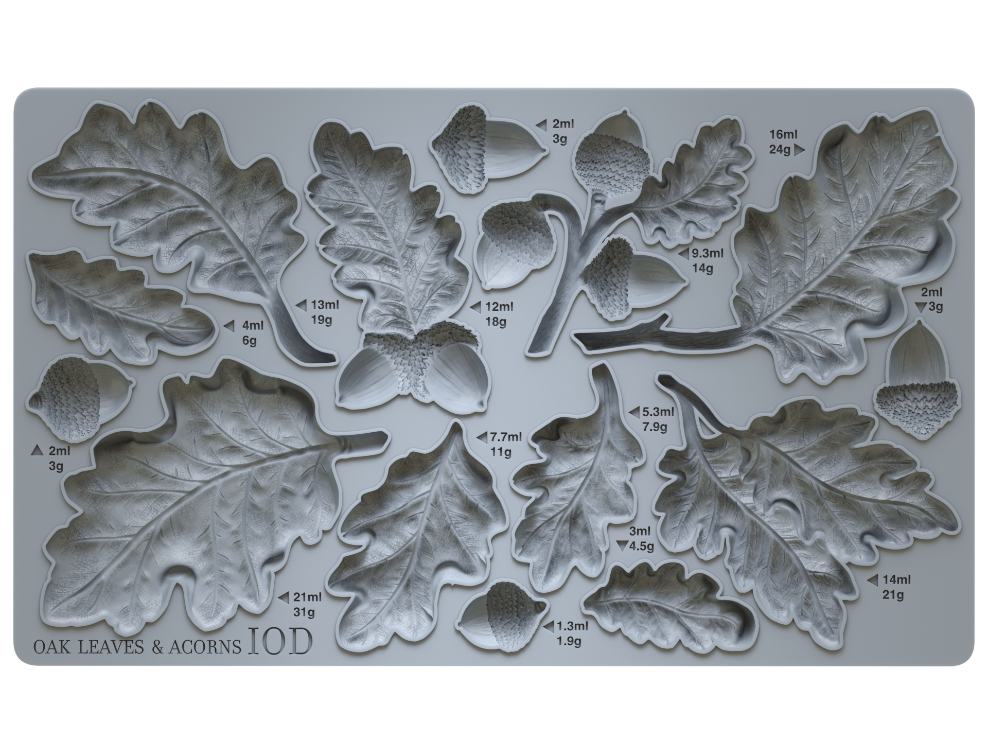 IOD Mould - Oak leaves & Acorns