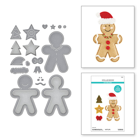 Spellbinders - Felt Gingerbread Boy & Girl Etched Dies from the Felt Stitch & Create Collection by Nicole Spohr