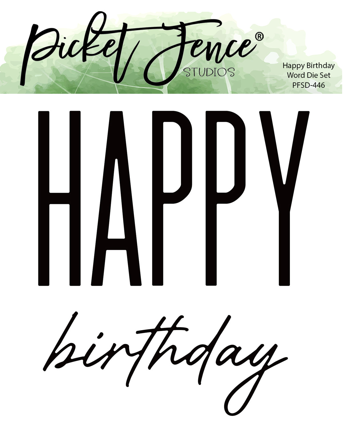 Picket Fence Studios   - Happy Birthday Word Die Set