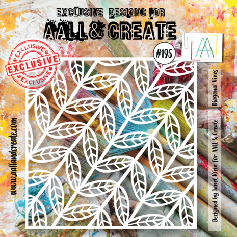 AALL & Create - Stencil 6x6 Inch Diagonal Vines