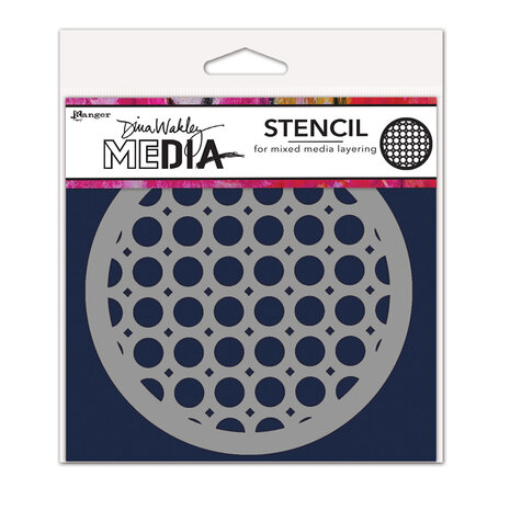 Dina Wakley MEdia Stencils Rattan Coaster