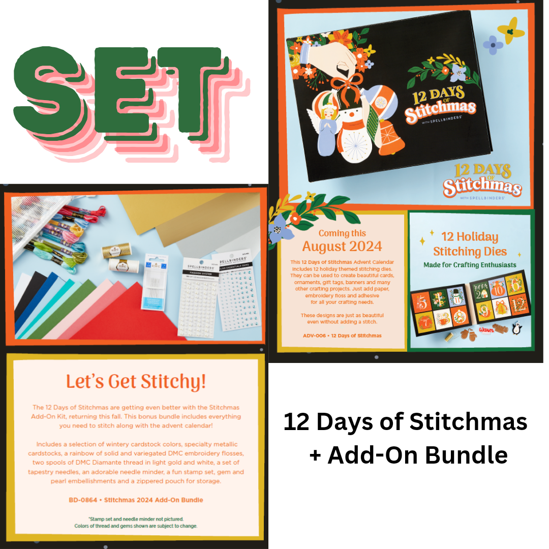 SET - Spellbinders - 2024 12 Days of Stitchmas 12 Day Advent Calendar PLUS ADD-ON KIT