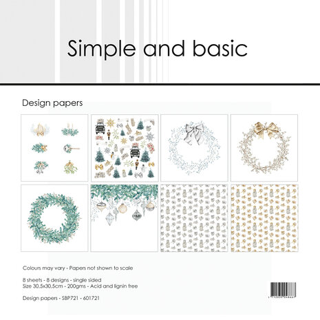 Simple and Basic - Elegant Christmas 12x12 Inch Paper Pack