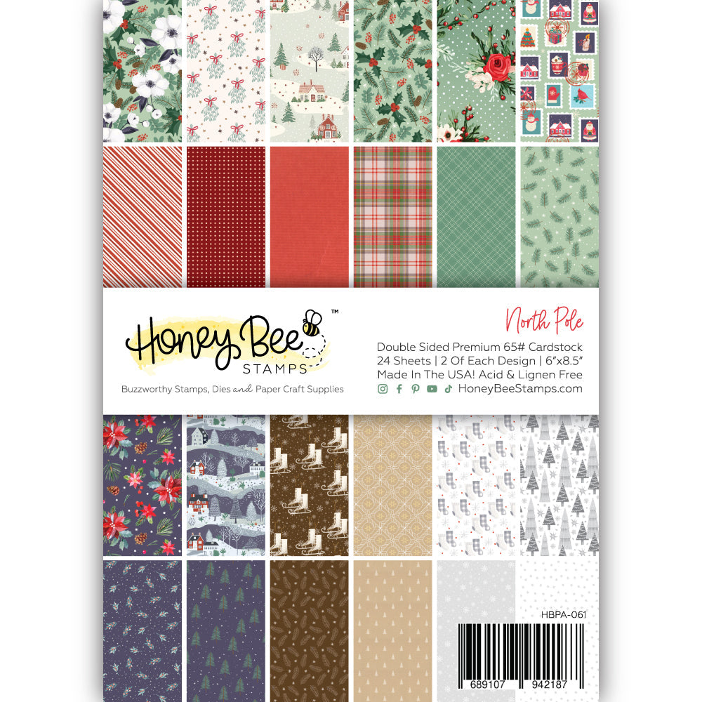 Honey Bee -  North Pole Paper Pad 6x8.5 - 24 Double Sided Sheets 