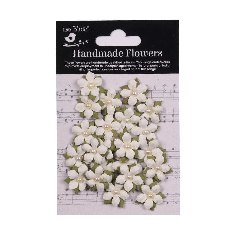 Little Birdie Elira Paper Flowers 24/Pkg - Ivory Pearl