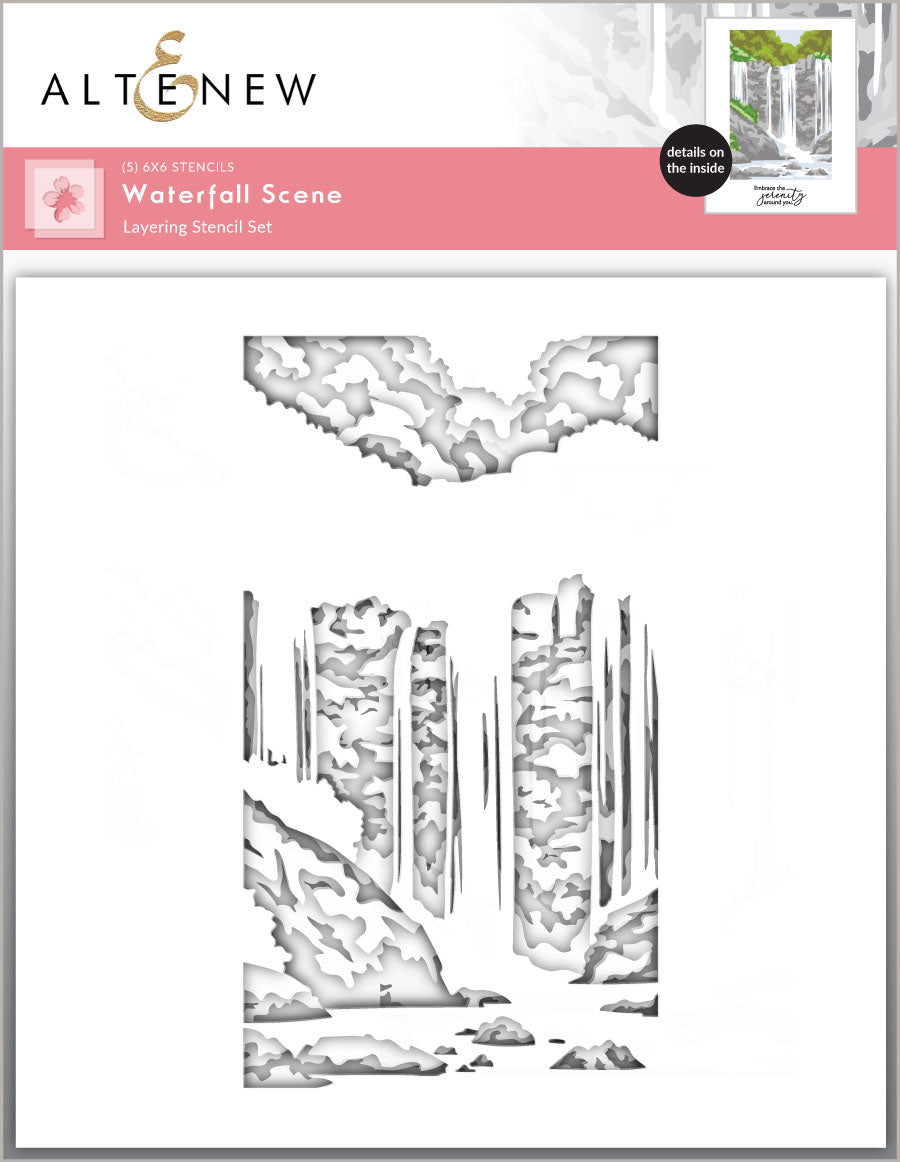 Altenew -Waterfall Scene Layering Stencil Set (5 in 1)