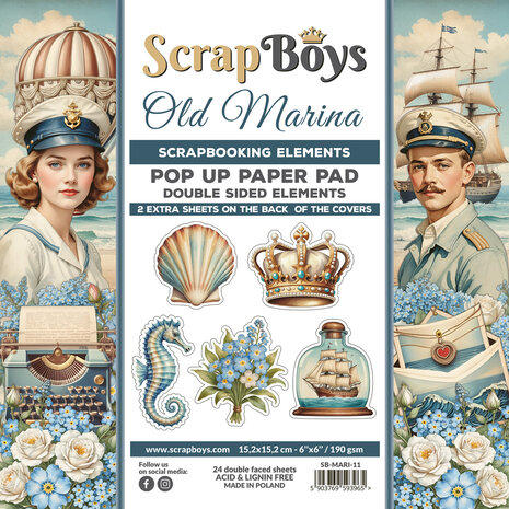 ScrapBoys - Old Marina 6x6 Inch Pop Up Paper Pad