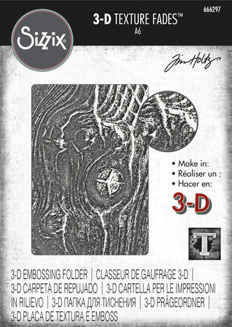 Sizzix - 3D Texture Fades by Tim Holtz Woodgrain 