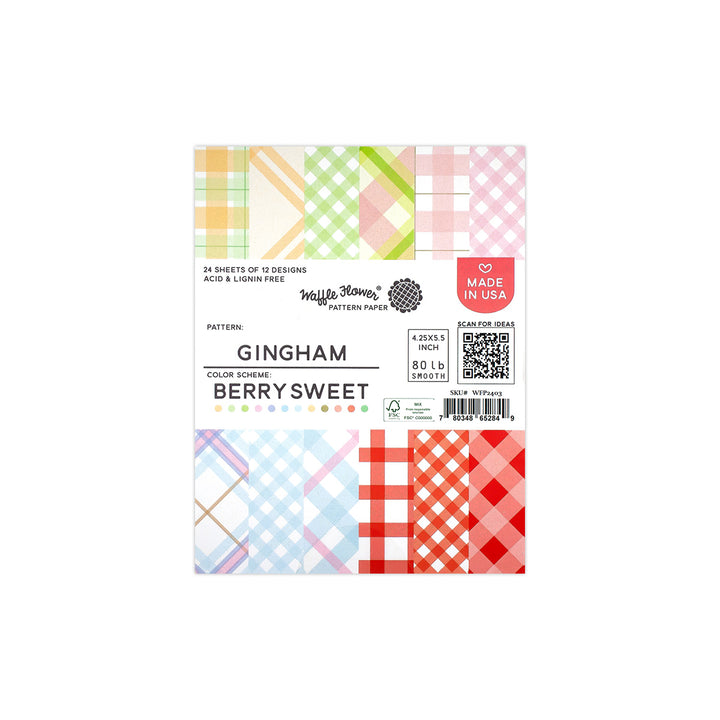 Waffle Flower Berry Sweet Gingham Paper Pad