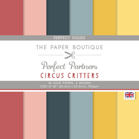 The Paper Boutique - Perfect Partners Circus Critters 8x8 Inch Solid Papers