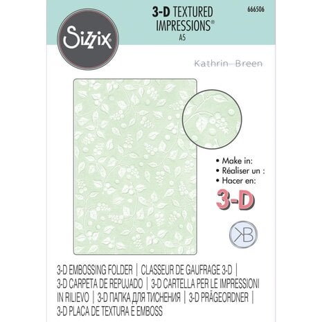 Sizzix 3D Textured Impressions by Kath Breen Snowberry