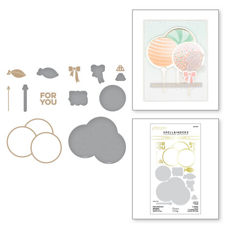 Spellbinders - Party Balloons Bouquet Glimmer Hot Foil Plate & Die Set 