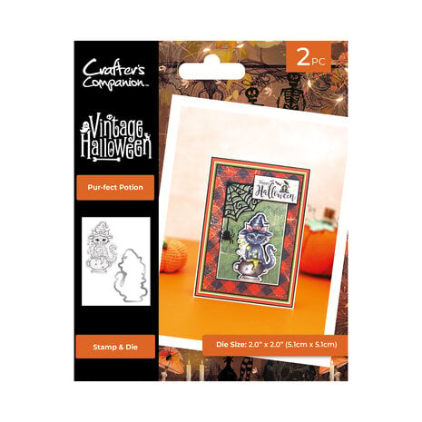 Crafters Companion - Vintage Halloween Stamp & Die Pur-fect Potions