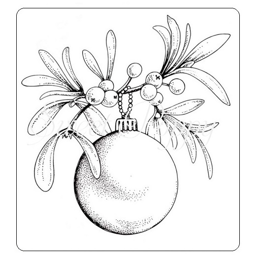 Sweet Poppy Stencil: Mistletoe Bauble Stamp 