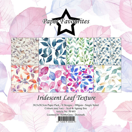 Paper Favourites -Iridescent Leaf Texture 12x12 Inch Paper Pack