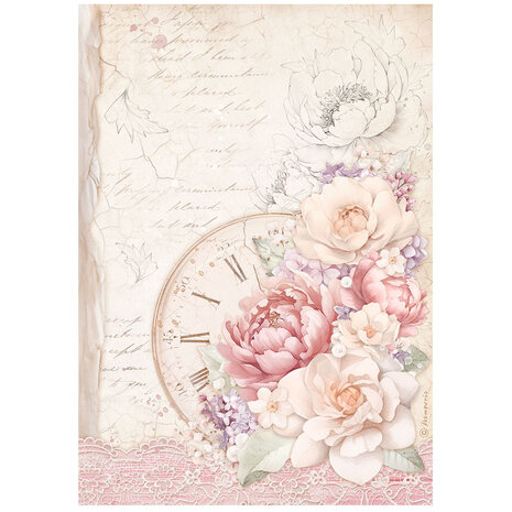 Stamperia - Romance Forever A4 Rice Paper Clock