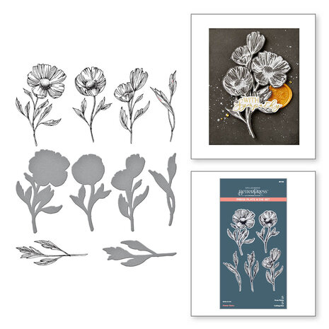 Spellbinders -BetterPress - Flower Stems Press Plate & Die Set