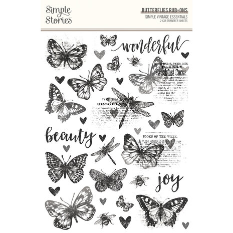 Simple Stories - Simple Vintage Essentials Rub-Ons Butterflies (2pcs)