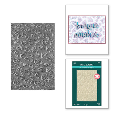 Spellbinders - Born to Sparkle 3D Embossing Folder from the Bougie Birthday Collection by Nina Boettcher