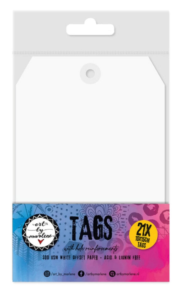 Signature Collection Tags With Hole Reinforcements (21pcs)