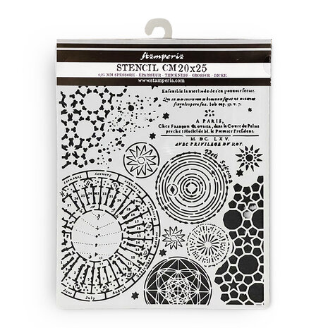 Stamperia Fortune Thick Stencil 20x25cm Macrocosm Mixed Patterns