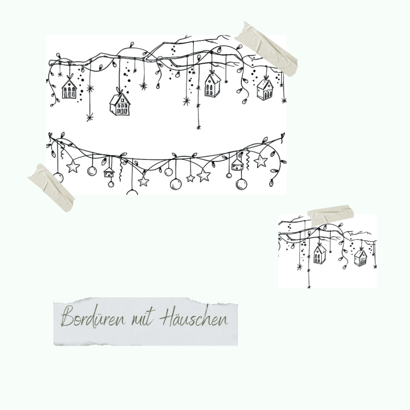 Creative Depot - Stempelset - Bordüren mit Häuschen