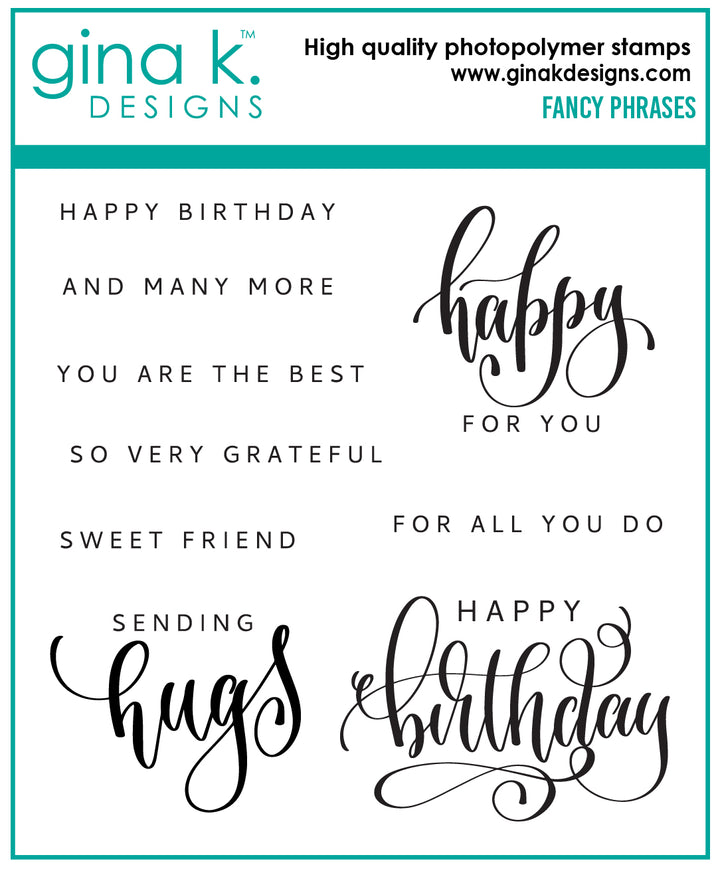 Gina K Designs - STAMPS- Fancy Phrases