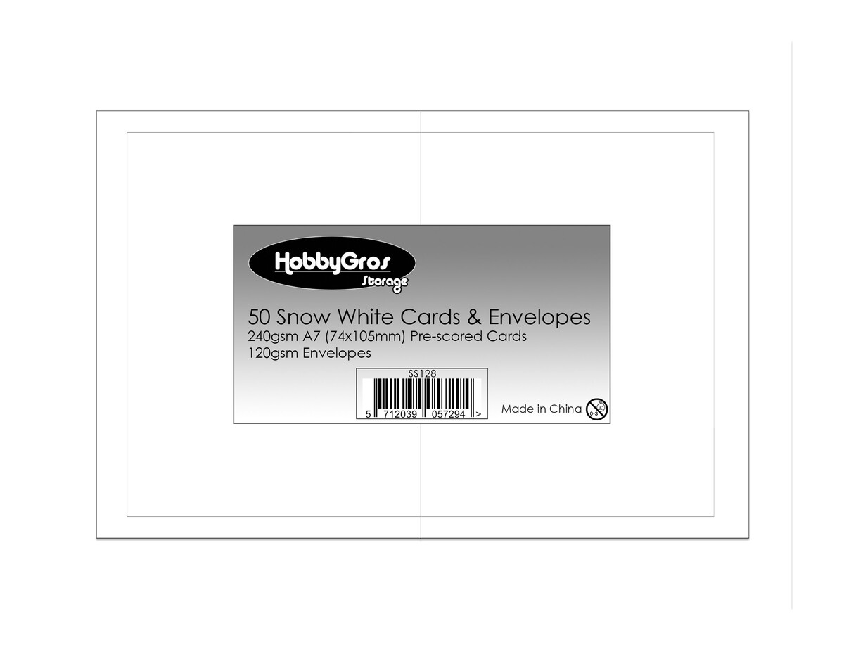 HobbyGros Storage - Cards & Envelopes A7 Snow White (50pcs)