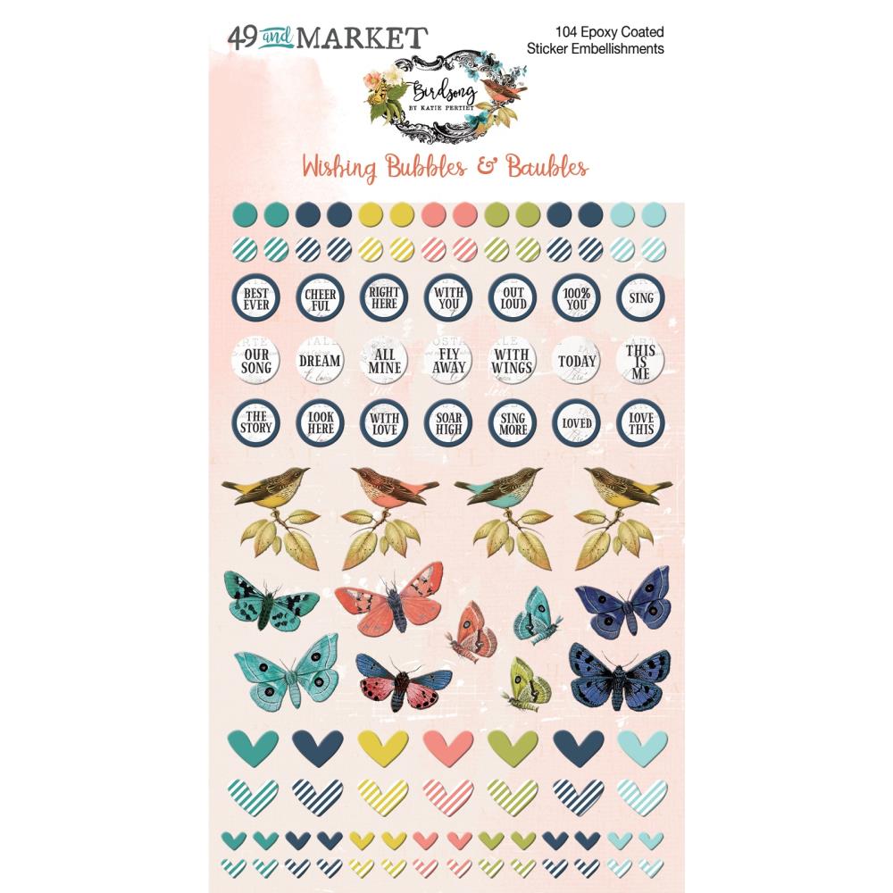 49 And Market Birdsong Stickers -  Wishing Bubbles 