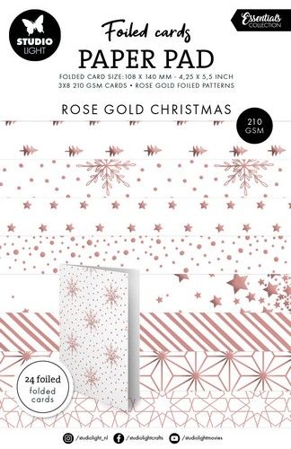 Studio Light Foiled Cards Rosegold patterns Essentials nr.223