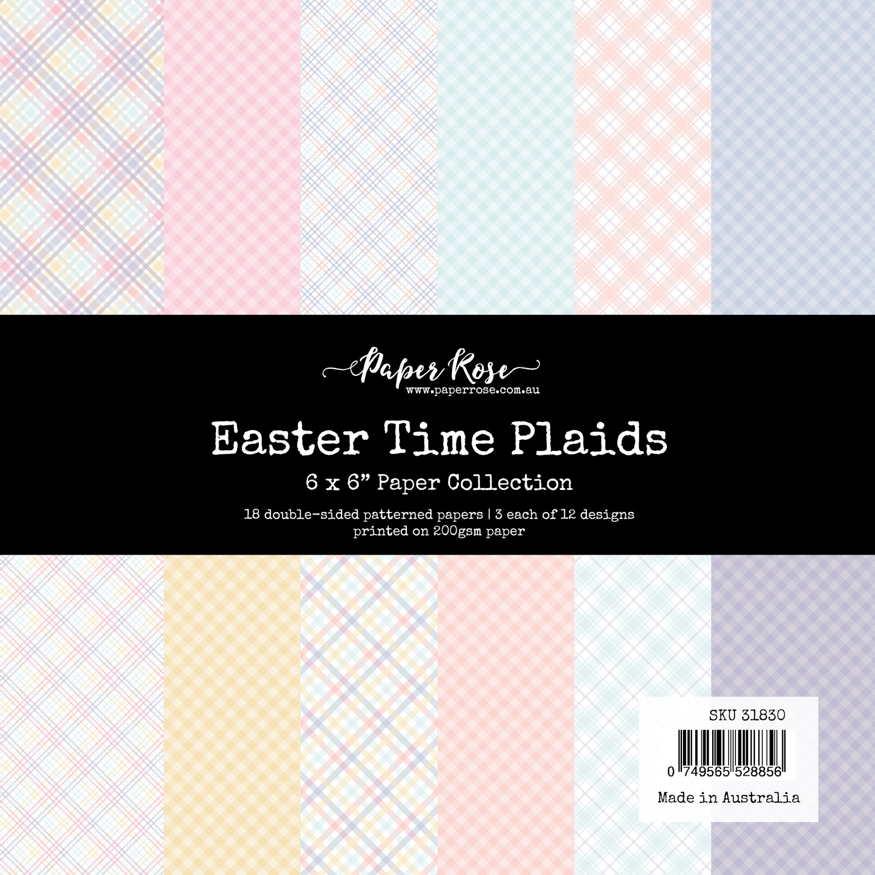 Paper Rose - Easter Time Plaids 6x6 Paper Collection