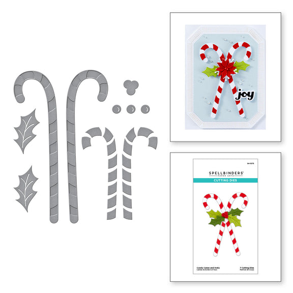 Spellbinders - Candy Canes and Holly Etched Dies