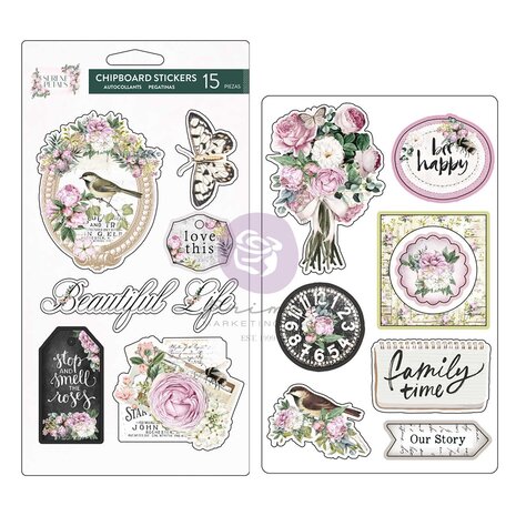 Prima Marketing - Serene Petals Chipboard Stickers Garden Whispers (15pcs)