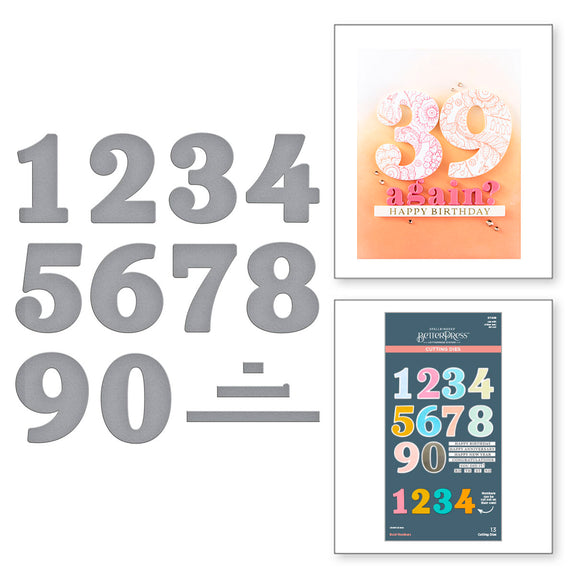 Spellbinders - Bold Numbers Etched Dies from the Color Mix Celebrations Collection