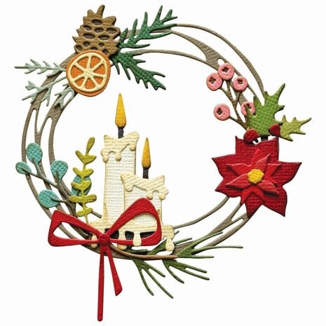 Sizzix Thinlits Die by Tim Holtz Vault Festive Wreath (14pcs)