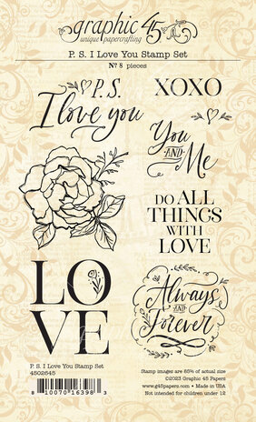 Graphic 45 - P.S. I Love You Clear Stamps