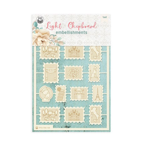 Piatek13 - Travel Journal Light Chipboard Embellishments 06 (17pcs)