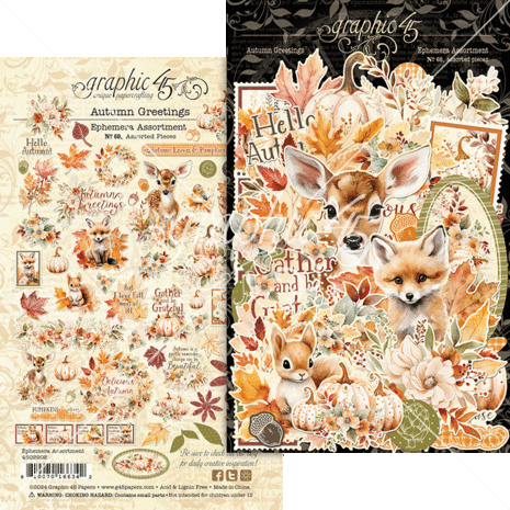 Graphic 45 - Autumn Greetings Ephemera Assortment 