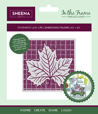 Crafter's Companion - In The Frame Timeless Leaves Embossing Folder Statement Leaf