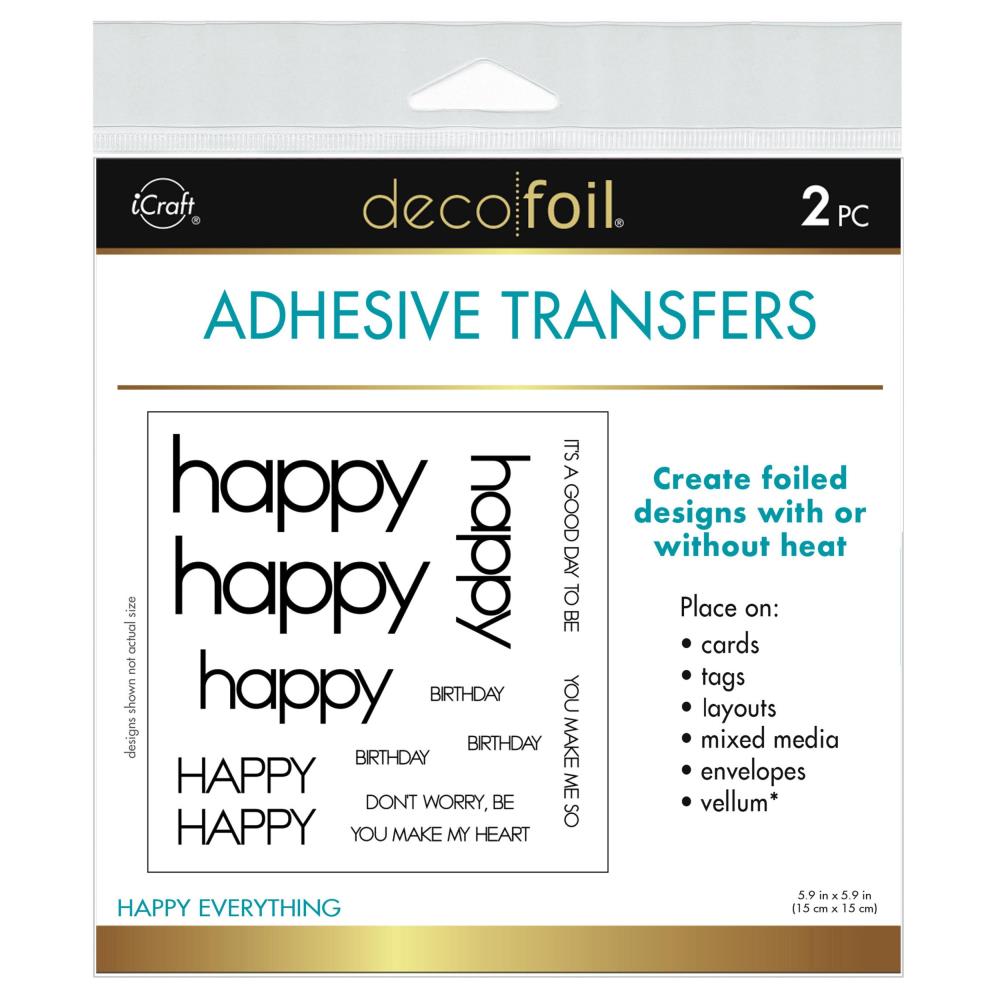 Deco Foil Adhesive Transfer Sheets by Gina K 5.9" x 5.9" - Happy Everything 