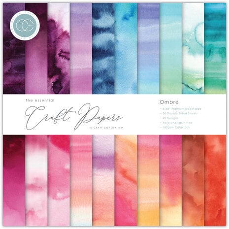 Craft Consortium - Essential Craft Papers 8x8 Inch Paper Pad Ombre