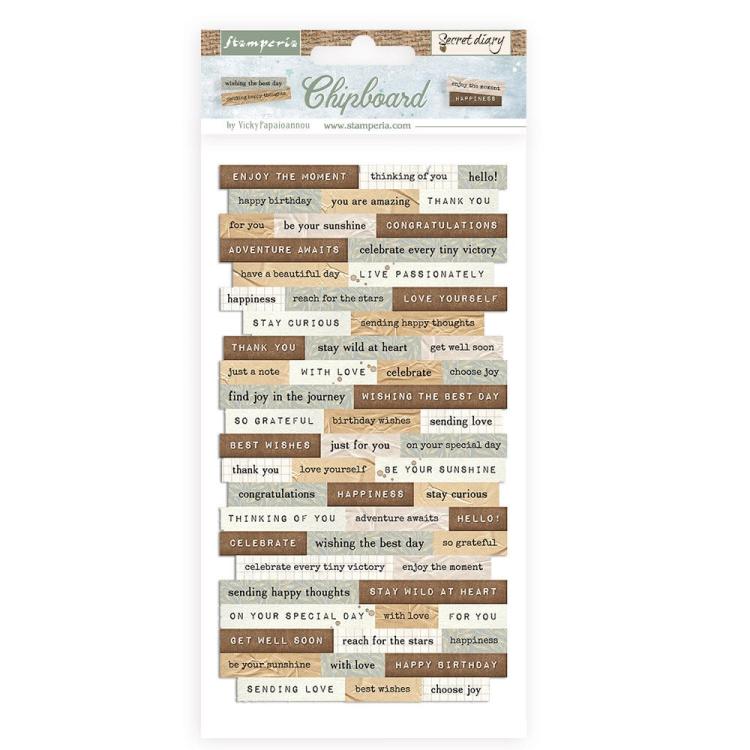 Stamperia Create Happiness Secret Diary Chipboard 15x30 cm