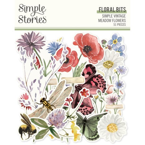 Simple Stories - Simple Vintage Meadow Flowers Floral Bits & Pieces 