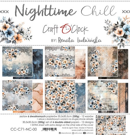 Craft O'Clock - Nighttime Chill 12x12 Inch Paper Set