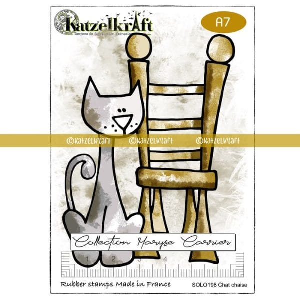 Katzelkraft -  Katze Stuhl - Stempel Kollektion Maryse Carrier - A7