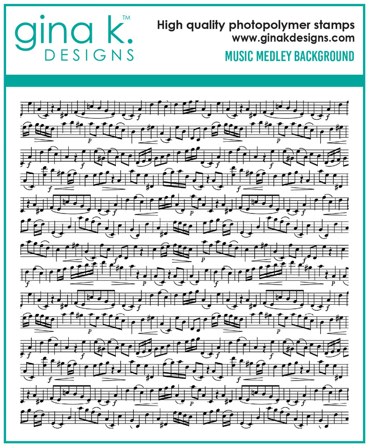 Gina K Designs - STAMPS- Music Medley Background Stamp