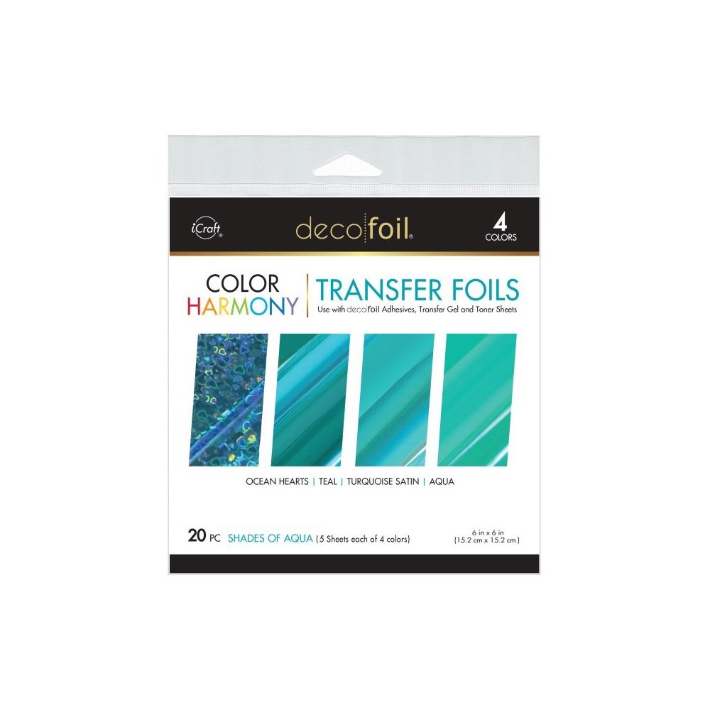 Deco Foil Harmony Foil Pack 6"X6" 20/Pkg - Shades Of Aqua