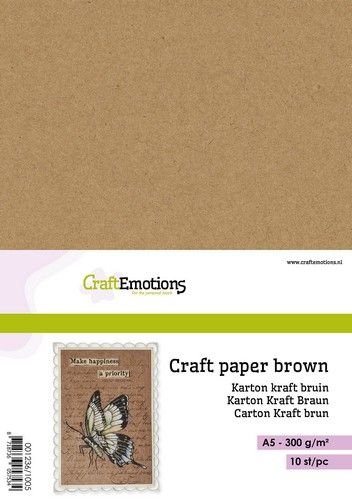 CraftEmotions Karton Kraft Braun 10 Bg A4 300GR