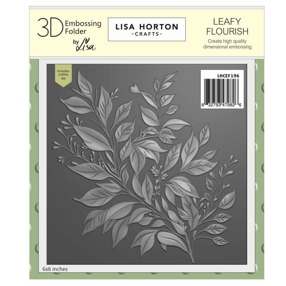 Lisa Horton Crafts Embossing Folder 6"X6" -  Leafy Flourish 