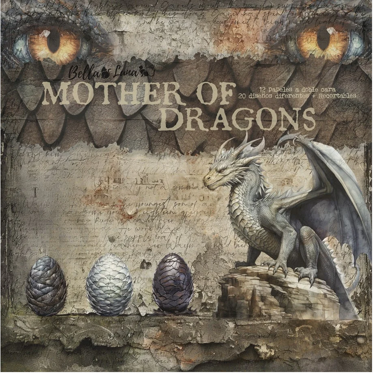  Bellaluna Crafts Pad 8x8" Bellaluna Crafts with 12 double-sided papers Mother od Dragons